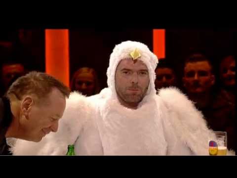 Simple Minds interviewed by a chicken on Belgian Television