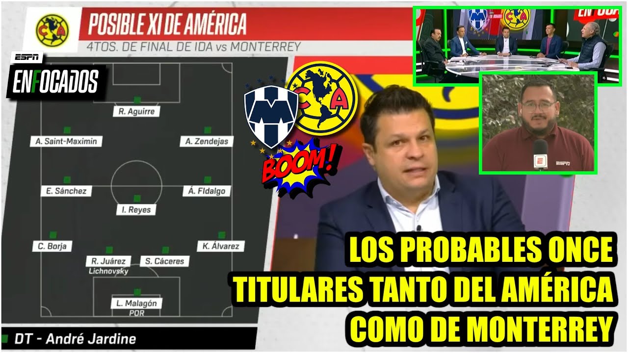 Así saldrían con su XI TITULAR tanto AMÉRICA como MONTERREY. Jardine duda en la defensa | Enfocados