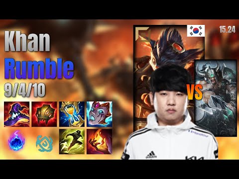 Khan Top Rumble vs Tryndamere lol KR solo rank Full Game 15.24 | 칸 럼블 vs 트린다미어