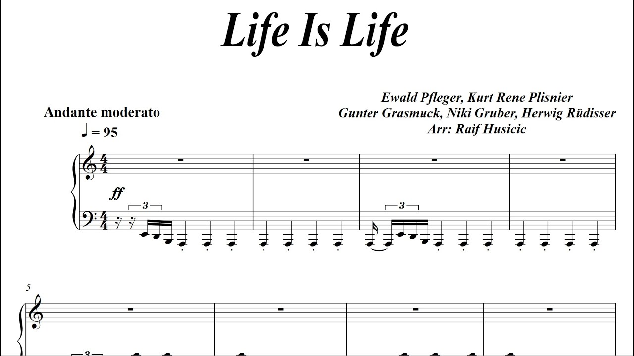 Live Is Life - Opus, Piano