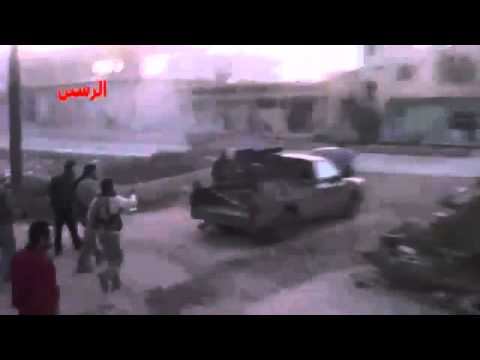 استهداف  قوات النظام براجمة صواريخ كاتيوشا من قبل كتيبة الناصر في مدينة الرستن في محافظة حمص