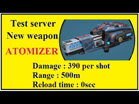 New weapon ATOMIZER test server war robots