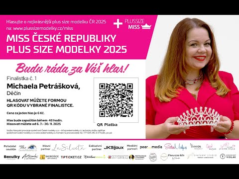 Finalistka s č. 1 Michaela Petrášková soutěže Miss Plus Size Modelky České republiky 2025
