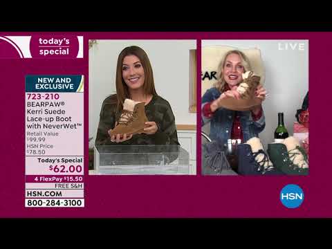 BEARPAW Kerri Suede Laceup Boot with NeverWet