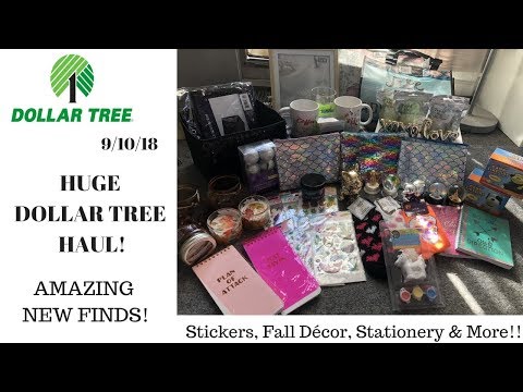 Huge Dollar Tree 🌳 Haul 9/10/18~Amazing New Finds, Unicorn Snow Globes, Stickers & More!❤️ Video