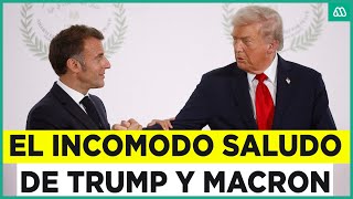 ¿Una amenaza da Trump? El incómodo saludo con Macron fue captado por las cámaras