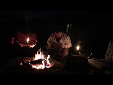 Playing my RAV Vast drum  by the fire light.