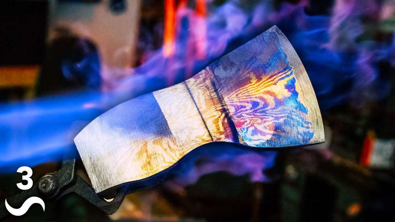 Titanium Damascus Axe - Part 3