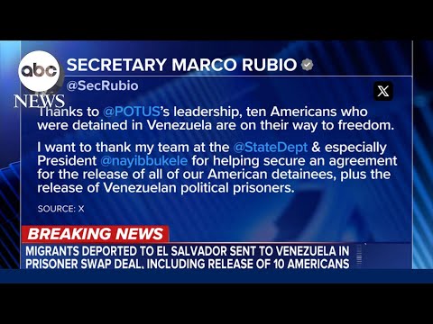 Migrants deported to El Salvador sent to Venezuela in prison swap