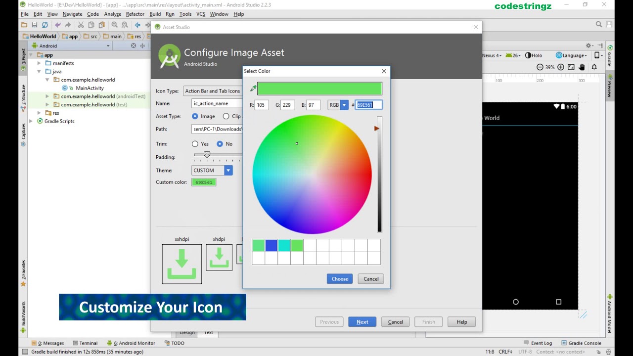 How To Customize Icons And Resource Images In Android Studio | Image Asset