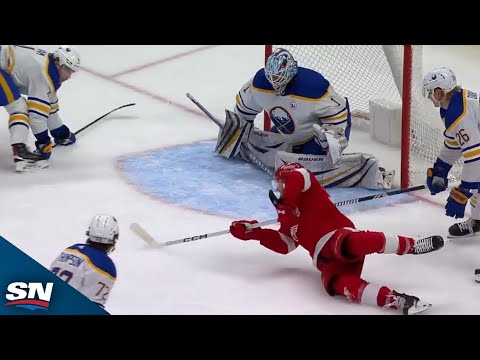 Red Wings' Christian Fischer Slides One Home While Falling To Even Score