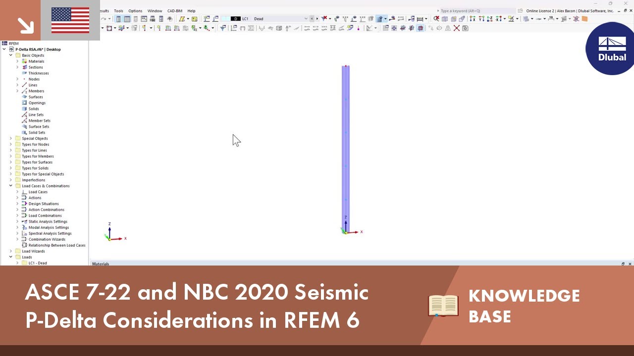 KB 001877 | ASCE 7-22 and NBC 2020 Seismic P-Delta Considerations in RFEM 6
