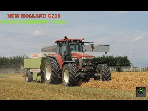 New Holland G210 con Claas Quadrant 1200rc | imballatura paglia