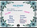 Falstaff: Act1/Part 2 - "Del tuo barbaro" - BARDOLFO's voice highlighted - SLOW tempo - #Operastudy
