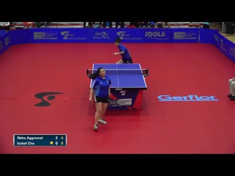 2016 NCTTA Nationals Women's Singles 1/4 Final - Isabel Chu (UCLA) vs Neha Aggarwal (Columbia)