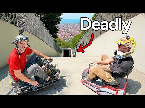 Racing Drift karts Through Down Hill Tunnels!
