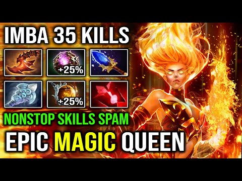 EPIC 35 KILLS LINA Magical Queen Level 30 Wind Waker + Timeless Relic Nonstop Skills Spam DotA 2