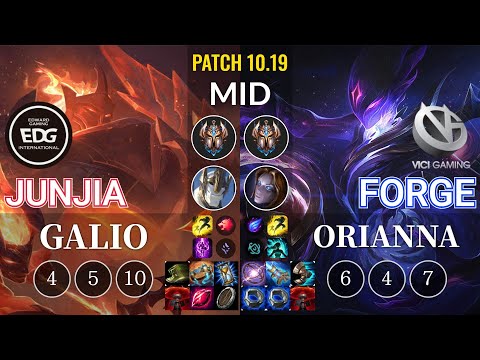 EDG JunJia Galio vs VG Forge Orianna Mid - KR Patch 10.19