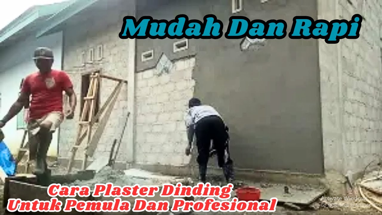 cara plaster dinding batako