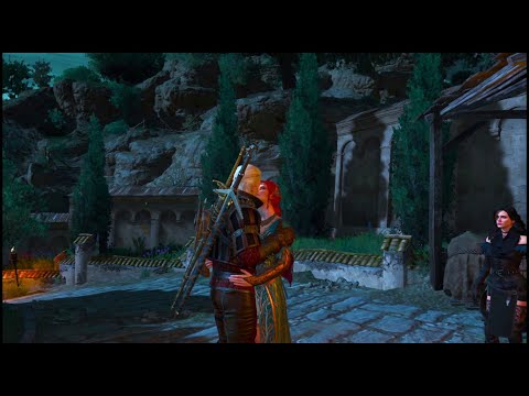 Triss Kisses Geralt infront of Yennefer