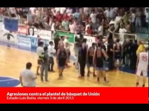 Agresiones al plantel de Unión de TNA estadio Luis Butta 3 abril 2015