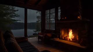 Rain on Porch with Fireplace: Soothing Sounds for Sleep, Relax