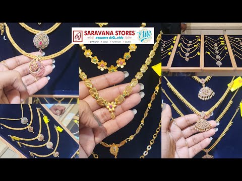 Saravana ELITE 10 gm latest model அட்டிகை and stone necklace collections