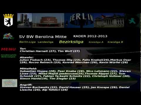 SV BW Berolina Mitte Kader 2012-2013 Bezirksliga 2.Abteilung