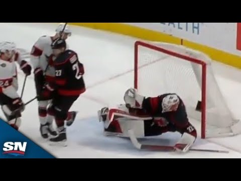 Brandon Bussi Maintains Hurricanes Lead In Final Minute With Incredible Pad Save