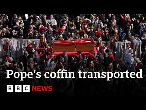 Video | LIVE: Pope Francis's coffin moved to St Peter's Basilica for public mourning | BBC News