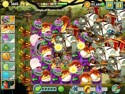 Plants vs Zombies 2 Temple of Bloom Epic Hack - Level 175 - Meal of the Day: Gargantuar