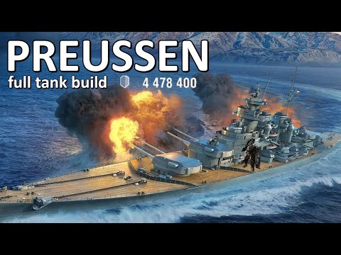 Full Tank Build Preussen - 4.5 Million Potential Damage! - World of Warships