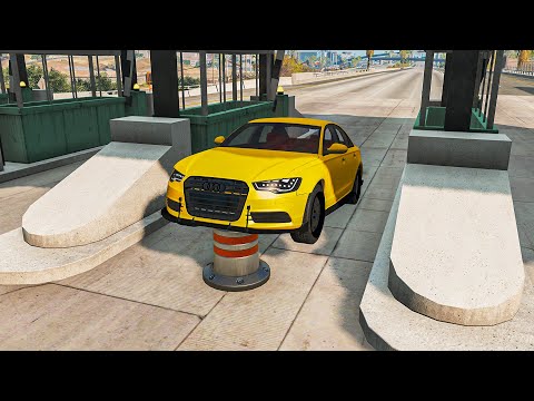 Cars vs Bollards – BeamNG.Drive