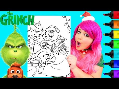 Coloring The Grinch Steals Christmas Presents Coloring Page Prismacolor Markers | KiMMi THE CLOWN Video