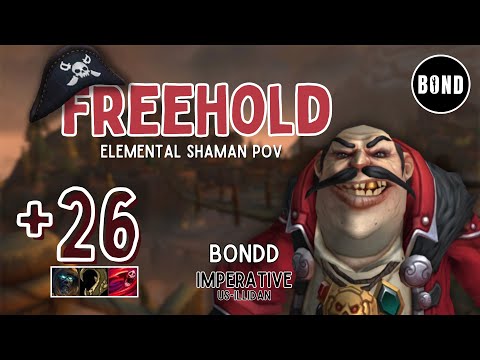 Freehold +26 - Tyrannical/Entangling/Bursting - Elemental Shaman POV
