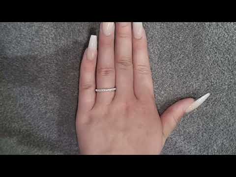 Platinum Micro Set Diamond Half Eternity Ring 2.20mm