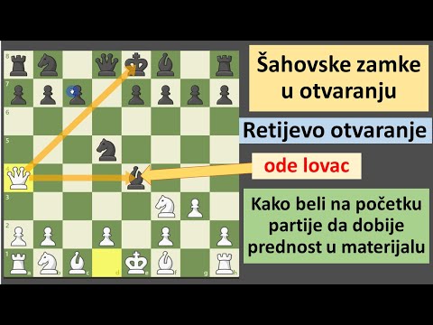 Šahovske zamke u otvaranju - Retijevo otvaranje - kako na početku dobiti prednost u materijalu