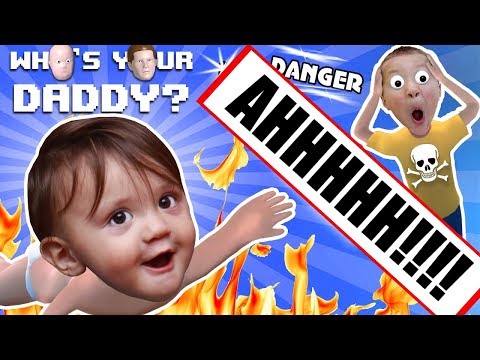BABY IN DANGER ☠ Who's Your Daddy Skit + Gameplay w/ Shawn vs Knife, Fire, Glass & More (FGTEEV Fun)