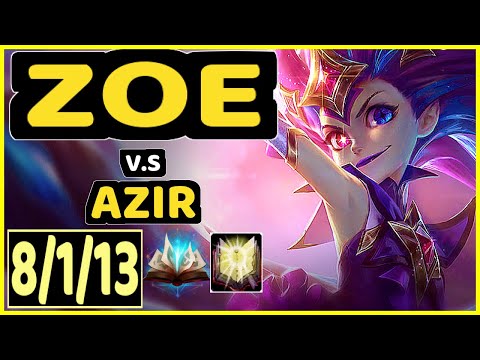 SHOK (ZOE) vs AZIR - 8/1/13 KDA MID CHALLENGER GAMEPLAY - OC