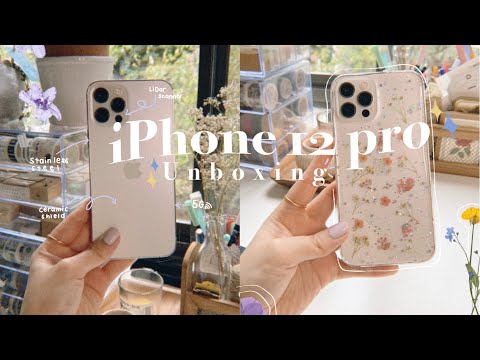 iPhone 12 Pro Unboxing 🍎 ( silver, 256gb ) + 🍯 cute accessories + organize my apps with me! 🌙