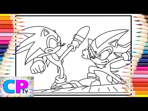 Sonic Fights Shadow Coloring Pages/Sonic the Hedgehog/Rodsyk - Energy/Doniy/Journey [COPYRIGHT FREE]
