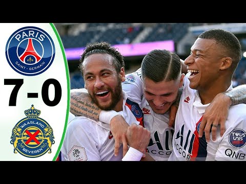 PSG vs Waasland-Beveren 7-0 All Goals & Highlights - 2020 HD #Neymar_&_Mbappe