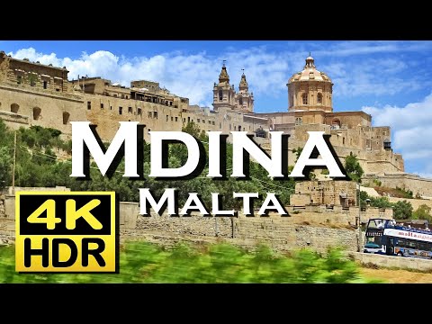 Mdina, Malta em vídeo 4K HDR (UHD) Dolby Atmos 💖 Os melhores lugares 👀, passeio a pé