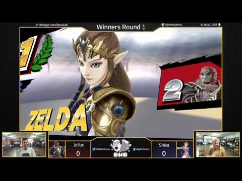 BWSmash Whinceton Saga - Winners Round 2 - Jollus (Ganondorf) VS Shiva (Bowser, Zelda)