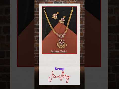 Kemp Jewelry Matte Gold Polish Kemp Design Party Wear Fancy Style Long Necklace Set