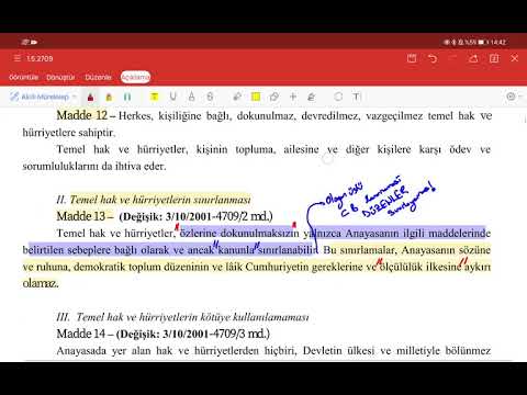2021 TC ANAYASASI MADDE 12 - 13 /TEMEL HAK VE HÜRRİYETLERİN NİTELİĞİ VE SINIRLANMASI/anayasa hukuku