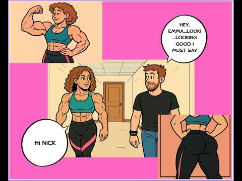 Female Muscle Comic: Roommates: Nick and Emma!