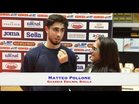 A2 Ovest: Biella Eurobasket 91-59 , l'intervista a Matteo Pollone