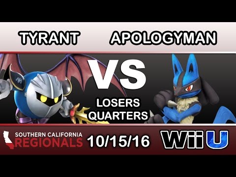 SCR 2016 - NME | Tyrant (Metaknight) Vs. ApologyMan (Lucario) Losers Quarters - Smash Wii U