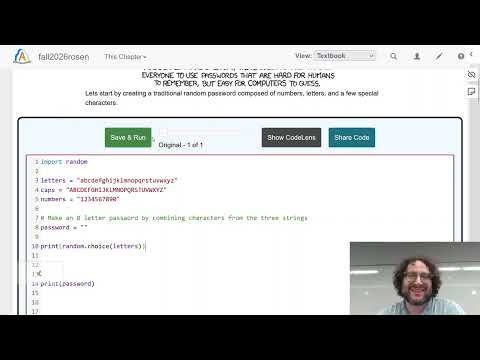 Lecture 7: Passwords and For Loops